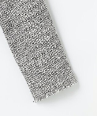 自由区 L 【17号サイズまで展開・カタログ掲載】ライトミックスツイード ジャケット グレー