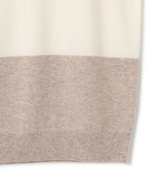 BEIGE， 【WEB限定・洗える】DEMING / バイカラーウールクルーネックニット Off × Taupe
