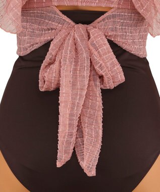 San-ai Resort（三愛水着楽園） フリルスリーブノンワイヤービキニ　9M　【San-ai Resort（サンアイリゾート）】 ピンク×ブラウン