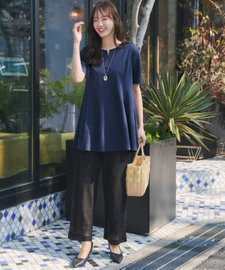 Tiaclasse 【おのののかさん着用 】「冷凛（ひやりん）」カノコバックフレアカットソー ブルー