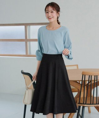 Tiaclasse ポンチフレアスカート ブラック