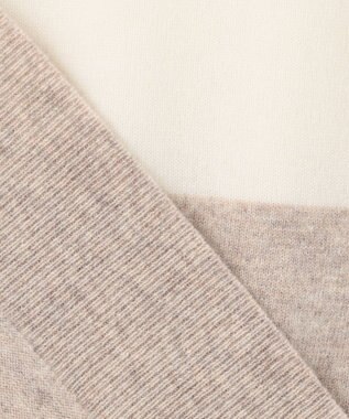 BEIGE， 【WEB限定・洗える】DEMING / バイカラーウールクルーネックニット Off × Taupe