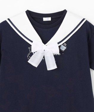 ANY KIDS 【綿100%/接触冷感】ひんやり 2WAY セーラーTシャツ ネイビー