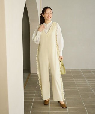 #Newans 【洗濯機可能/ストレッチ】ホイップクリームオールインワン ホワイト