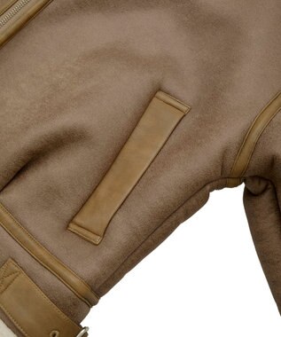 earth music&ecology フェイクムートンジャケット Beige