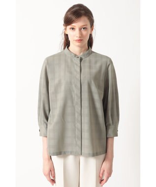 DAKS シャドーチェック 7分袖オーバーシャツ