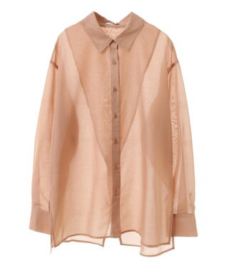 earth music&ecology バックスリットシアーシャツ Orange