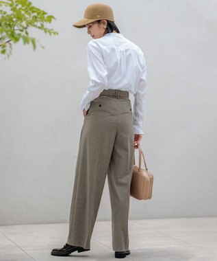 23区 【洗える】CANCLINI バンドカラー シャツ ホワイト系