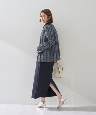 YECCA VECCA ダンボールニットナロースカート Navy