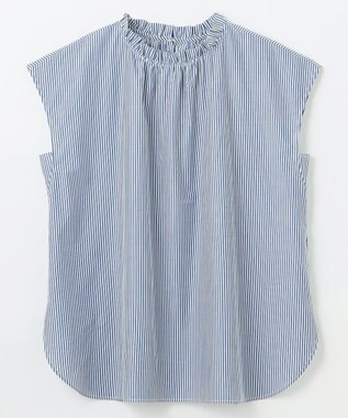 ANY 【抗菌防臭/速乾/手洗い可】エニィファンクション ノースリーブブラウス ブルーロンスト