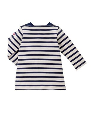 MIKI HOUSE HOT BISCUITS 【80-120cm】ボーダーワンピース 紺×白