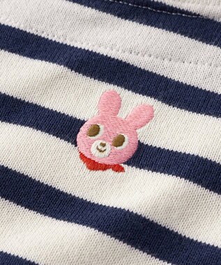 MIKI HOUSE HOT BISCUITS 【80-120cm】ボーダーワンピース 紺×白