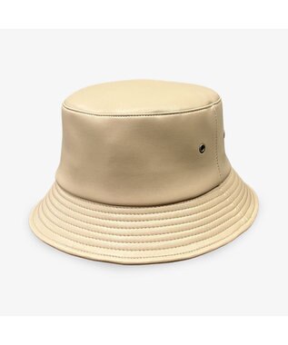 林八百吉商店 un chapeau  エコレザーバケットハット ベージュ