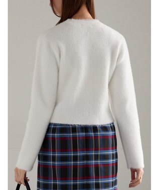 Te chichi ショートシャギーポケットカーディガン ホワイト