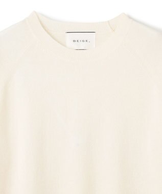 BEIGE， 【WEB限定・洗える】DEMING / バイカラーウールクルーネックニット Off × Taupe