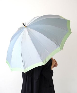 槇田商店 SCENE グログランシャンブレー ブルー 長傘 水色