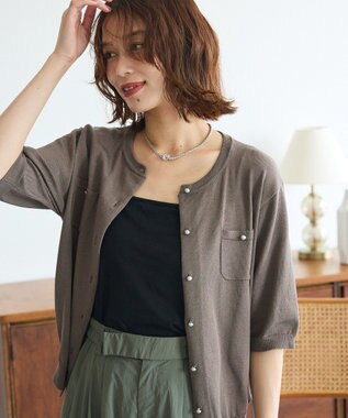 Green Parks コンパクトポケットカーディガン Gray