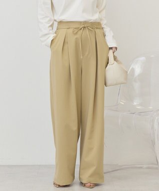 AMERICAN HOLIC リボン付きタックワイドパンツ Beige