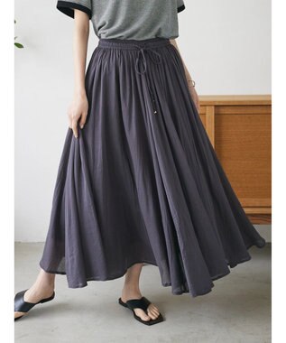 CRAFT STANDARD BOUTIQUE コットンボイルギャザースカート Charcoal Gray