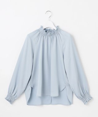 Feroux 【WEB一部店舗限定】スタンドネック ブラウス スカイブルー系