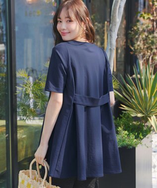 Tiaclasse 【おのののかさん着用 】「冷凛（ひやりん）」カノコバックフレアカットソー ブルー