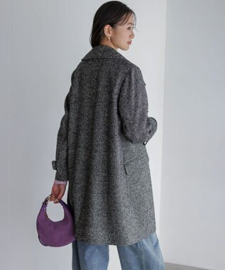 組曲 L ループツイードチェスター コート ブラック系7