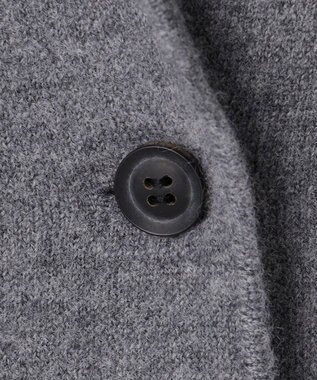 BEIGE， CHICORA / レザーポケット付きウールニットジャケット Md.Gray