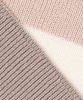 J.PRESS LADIES L 【洗える】CLEAR COTTON BLEND カラーブロック ニット ピンク系1