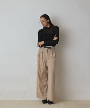 GRACE CONTINENTAL タックワイドパンツ ベージュ