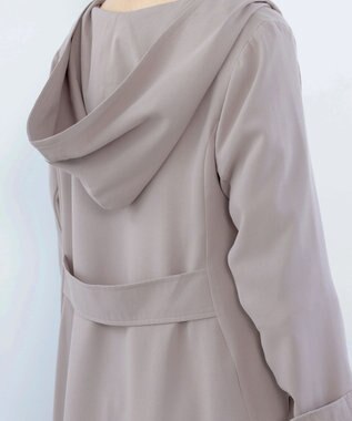 Tiaclasse 【洗える】バックベルトフーデットコート グレージュ