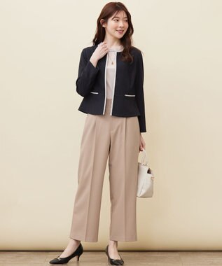 ANY SIS S 【UVケア】イージーケアスタンドネック ブラウス ローズグレー