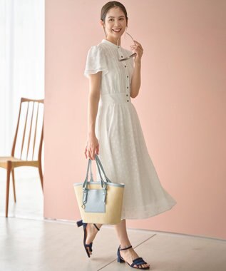 組曲 フリンジチャンキーヒールサンダル ネイビー系