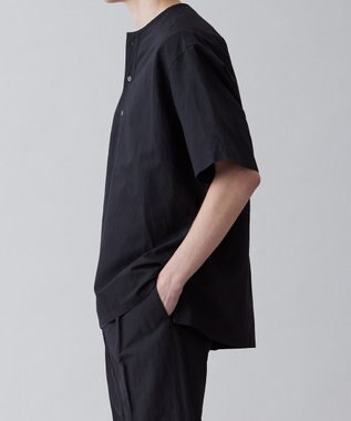 UNFILO MENS ライトリネン ヘンリーネックシャツ [23年春夏商品] ブラック