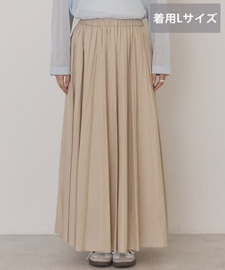 AMERICAN HOLIC 【選べる丈】シアープリーツスカート Beige