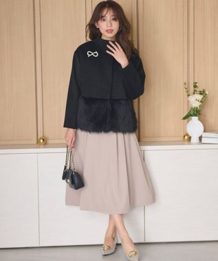 Feroux リボンビジュー ブローチ シルバー系