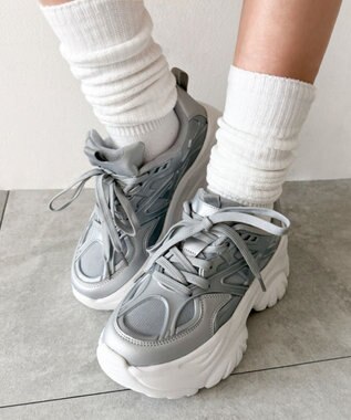 WEGO ラバーコンビ厚底スニーカー シルバー