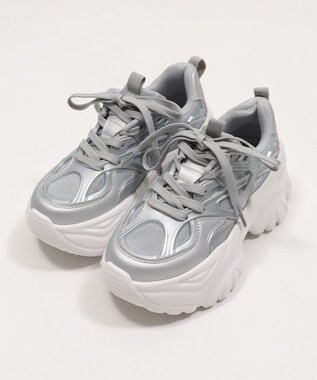 WEGO ラバーコンビ厚底スニーカー シルバー
