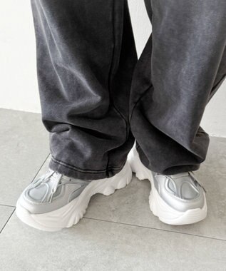 WEGO ラバーコンビ厚底スニーカー シルバー