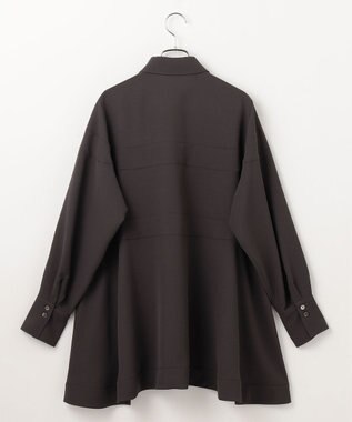 #Newans 【洗濯機可能】Aラインパネルチュニックシャツ チャコール