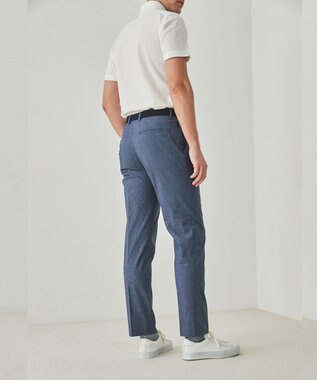 GOTAIRIKU 仕事で着られる 冷んやり綿パン【接触冷感/ストレッチ】ストレッチサマーポプリン ネイビー系