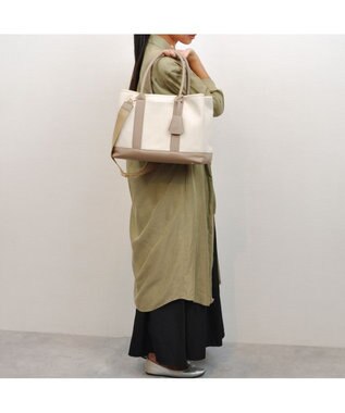 UNBILLION cachecache ショルダー付きパーテーションキャンバストートL オーク