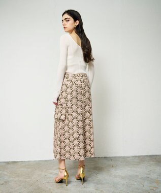 GRACE CONTINENTAL パームモチーフカーゴスカート カーキ