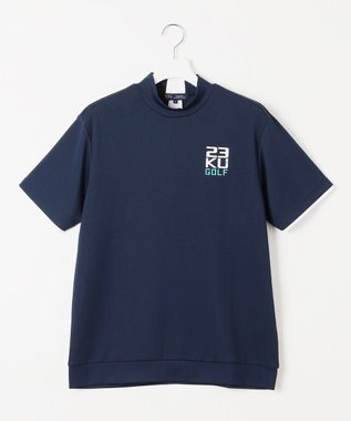 23区GOLF 【MEN】【吸水速乾・UVケア】ベア天竺 モックネックシャツ 適度な厚さで1枚で決まる ネイビー系