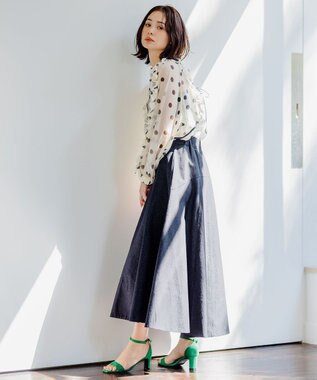 組曲 L 【組曲×setsuko sagittaire】シフォンプリントバックシャンブラウス アイボリー系5