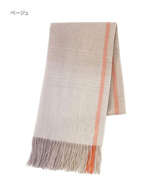 MOONBAT FURLA(フルラ）ウール100％ オンブレー チェックストール ベージュ