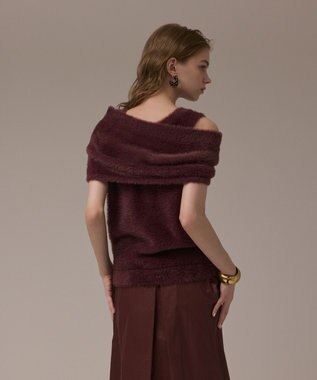 GRACE CONTINENTAL オフタートルニットトップ ボルドー