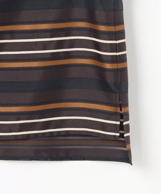 自由区 マルチストライプジャカードノースリーブ ブラウス ブラウン系