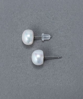 Phoebe 〈金属アレルギー対応〉シェルパール ミニマルスタッドピアス/ホワイト　1.0mmパール ホワイト