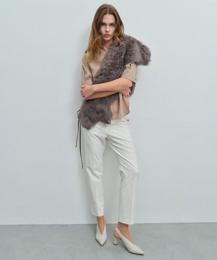 BEIGE， ANGELL / ムートンファーストール Taupe Brown