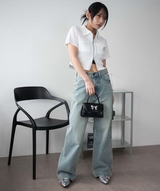 WEGO ポケットデザインWZIPトップス オフホワイト